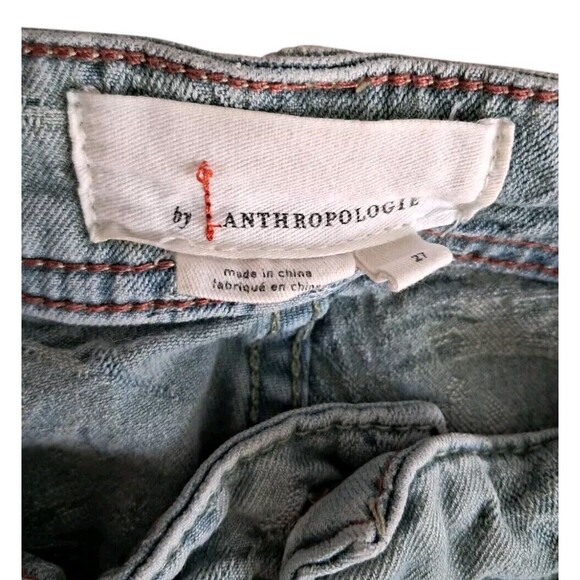 Anthropologie Jeans Women's 27 The‎ Wanderer Straight Leg Mid Rise Floral Boho - Picture 2 of 14
